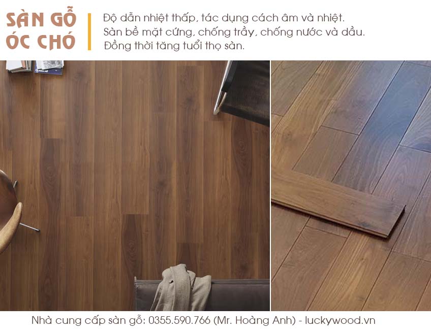 Sàn Gỗ Walnut - Óc Chó đảm bảo chất lượng