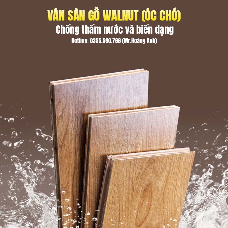 Sàn Gỗ Walnut - Óc Chó chống nước - Dầu - Mối Mọt